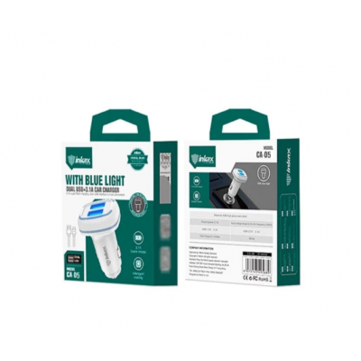 Автомобильное зарядное INKAX CA-05 3.1A, type-c 2usb